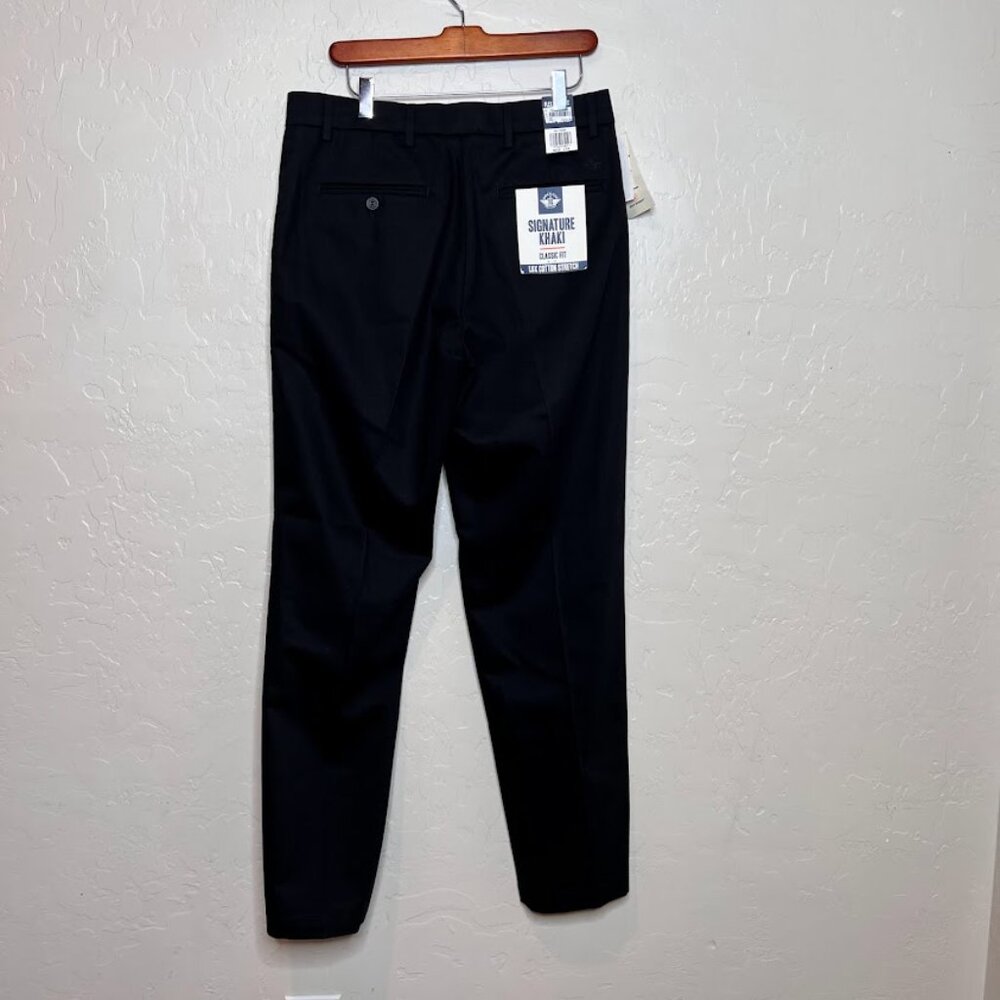 Dockers Signature Khaki Classic Fit Pants Black Men's 32X32 NWT